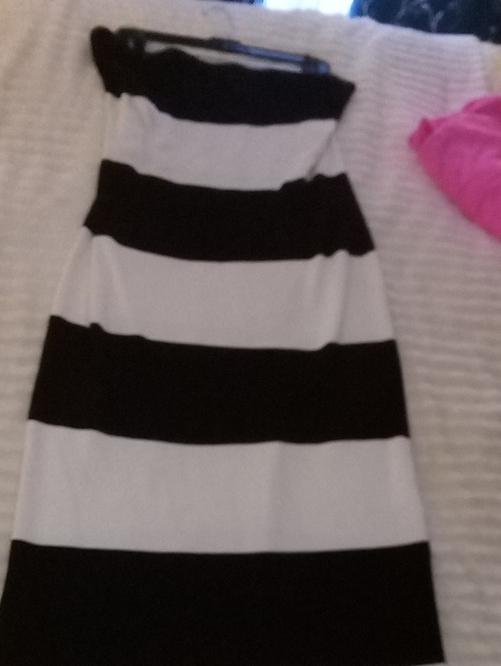 H&M Strapless Black and White Striped Dress
